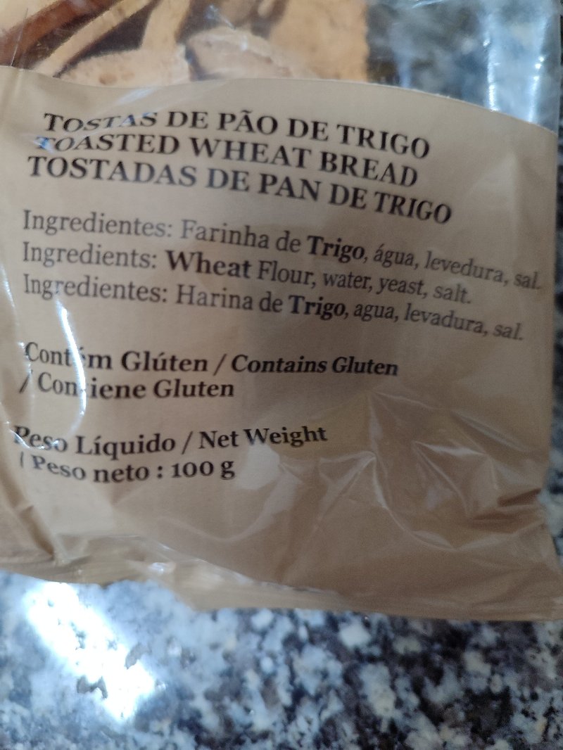 Foto da lista de ingredientes