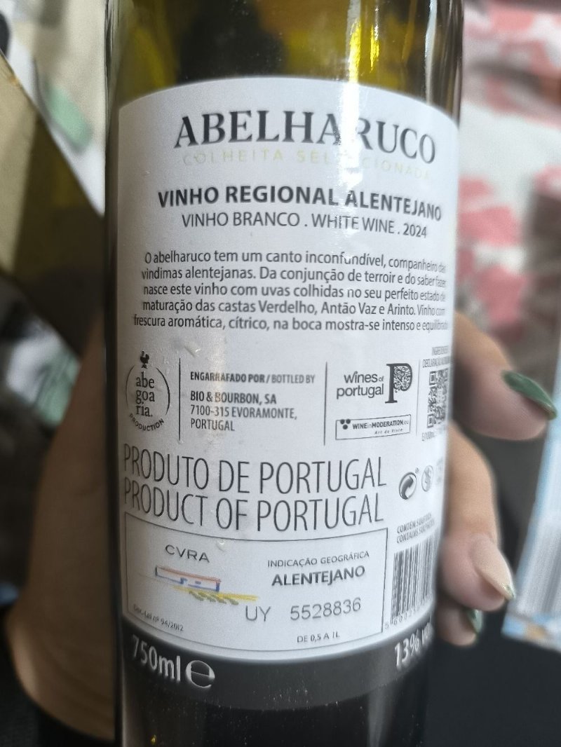 Foto da lista de ingredientes