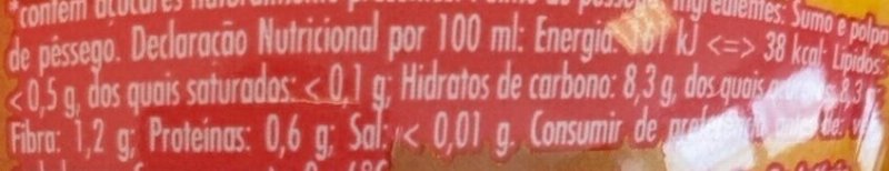 Foto da tabela nutricional