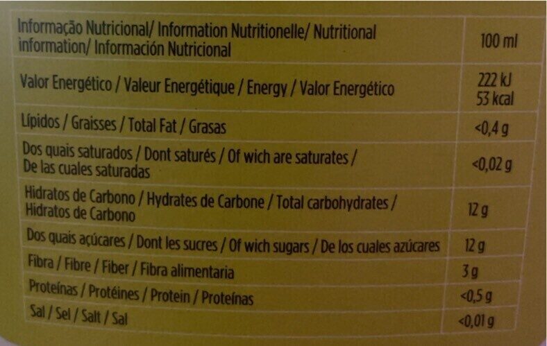 Foto da tabela nutricional
