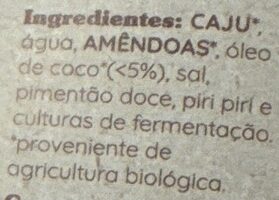 Foto da lista de ingredientes