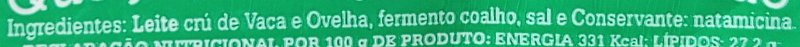 Foto da lista de ingredientes