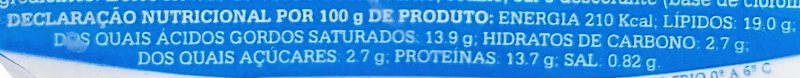 Foto da tabela nutricional