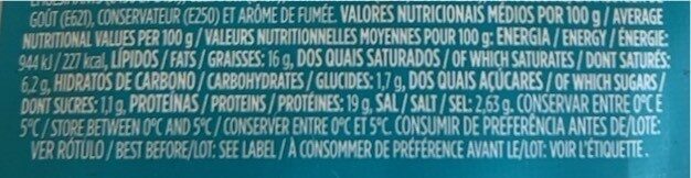 Foto da tabela nutricional