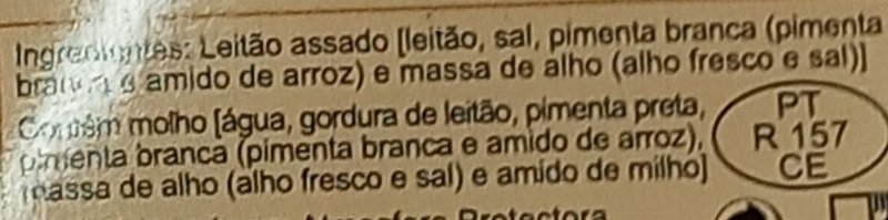 Foto da lista de ingredientes