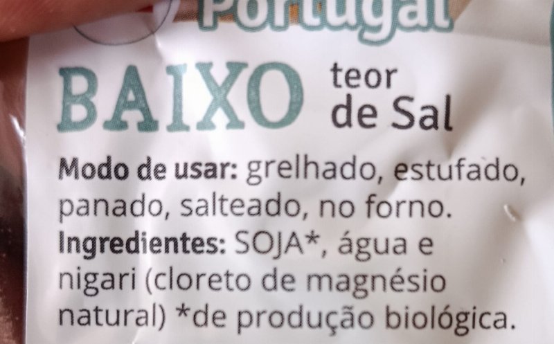 Foto da lista de ingredientes