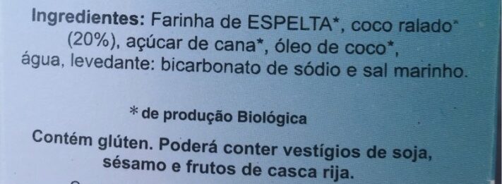Foto da lista de ingredientes