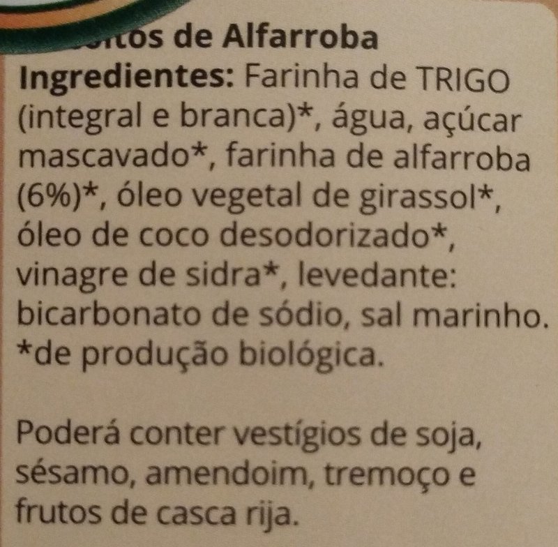 Foto da lista de ingredientes
