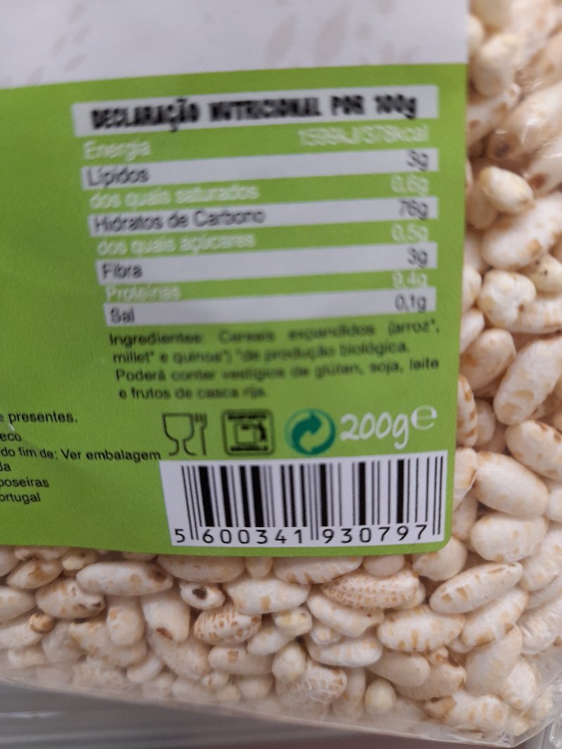 Foto da lista de ingredientes