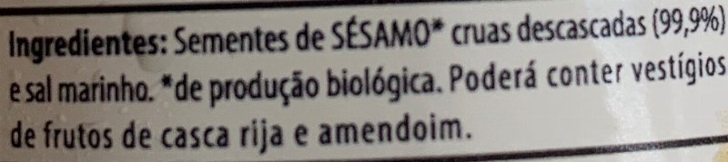Foto da lista de ingredientes