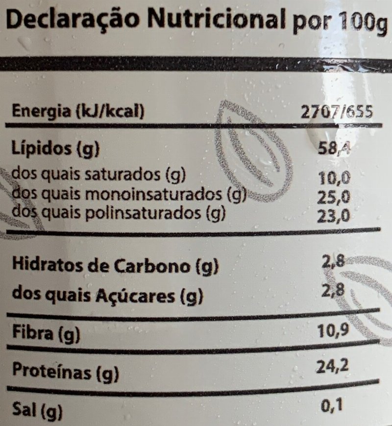 Foto da tabela nutricional