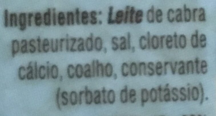 Foto da lista de ingredientes