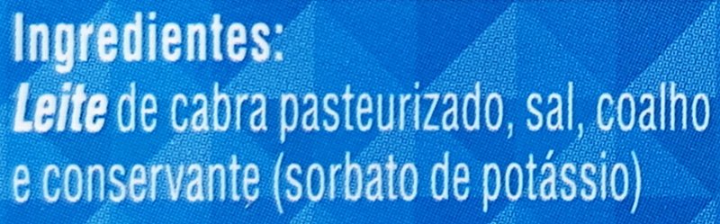 Foto da lista de ingredientes