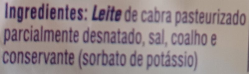 Foto da lista de ingredientes
