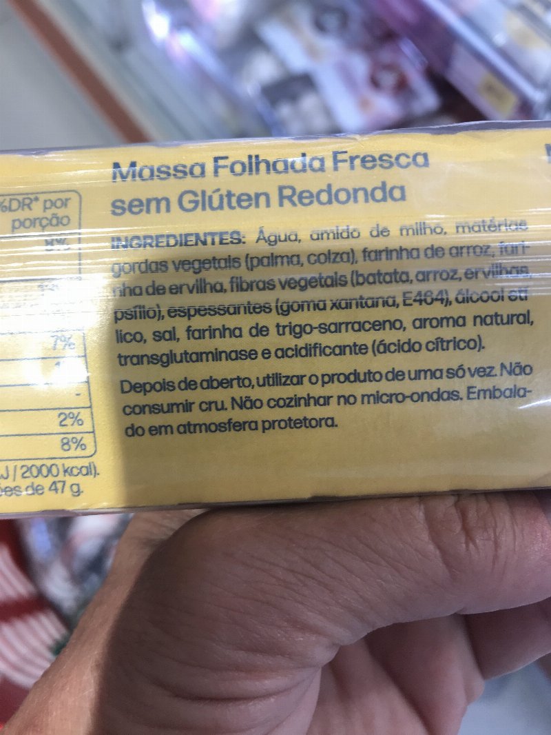 Foto da lista de ingredientes