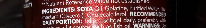 Foto da lista de ingredientes