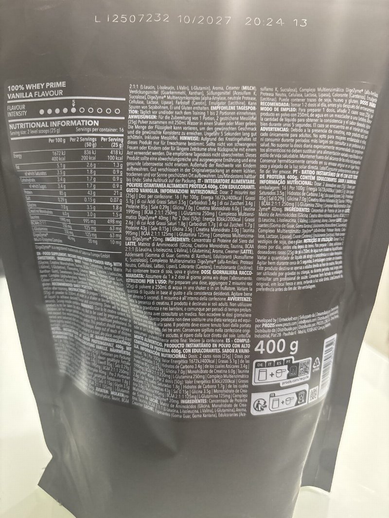 Foto da tabela nutricional