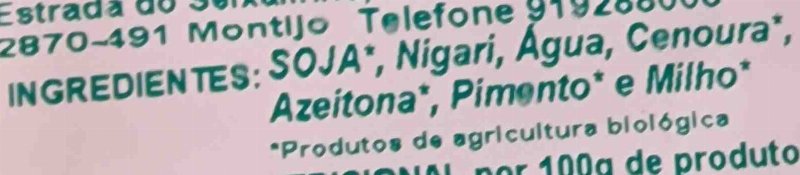 Foto da lista de ingredientes