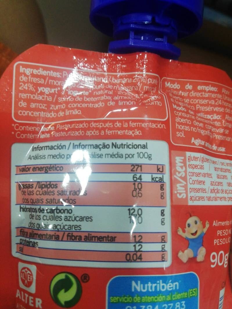 Foto da tabela nutricional