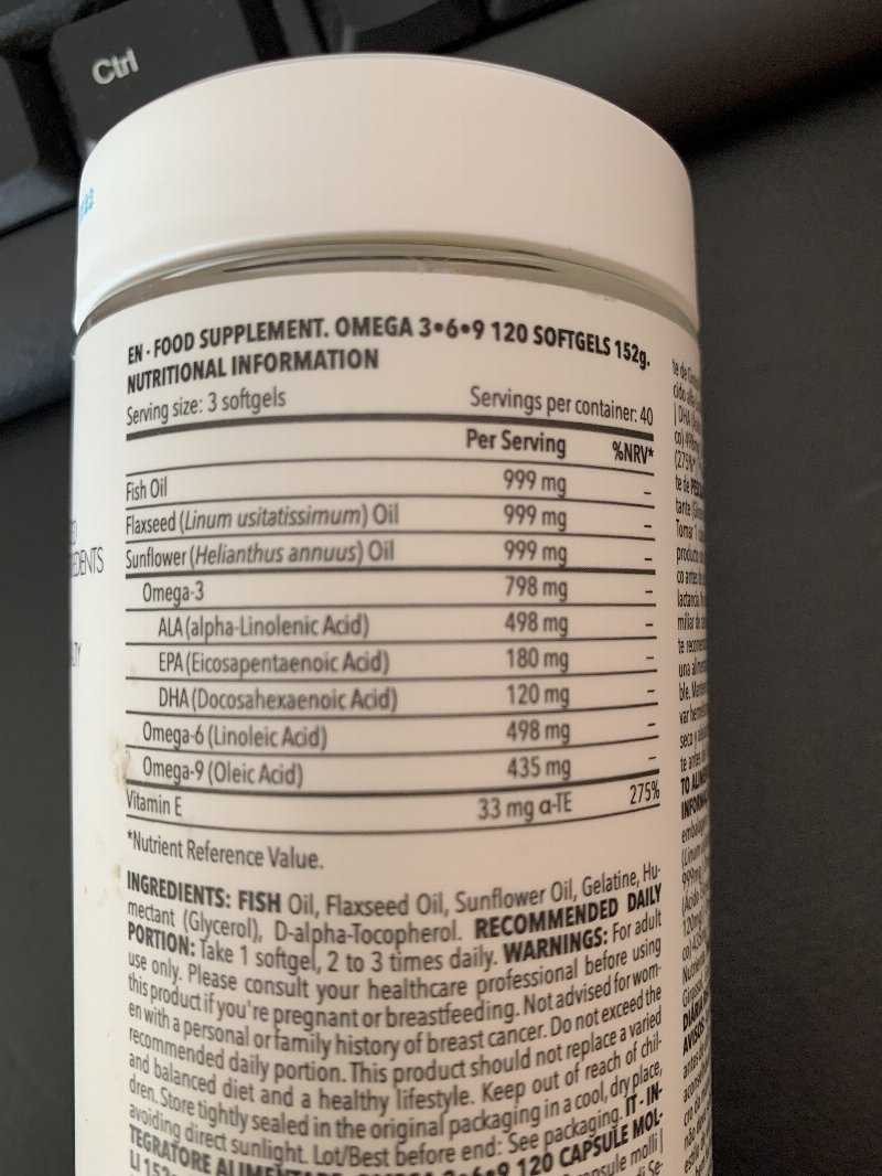 Foto da tabela nutricional