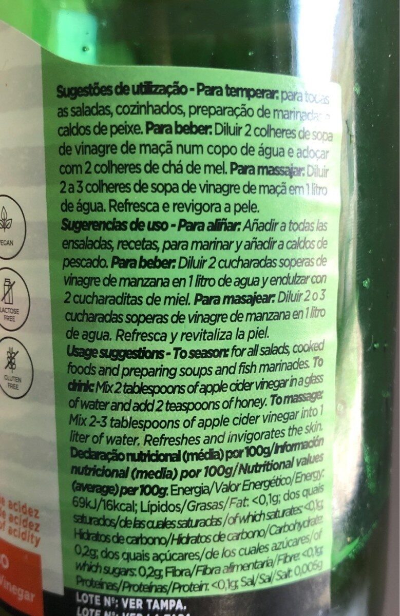 Foto da tabela nutricional