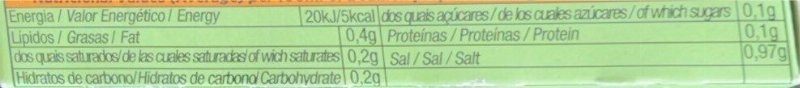 Foto da tabela nutricional