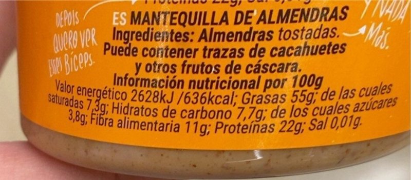 Foto da tabela nutricional