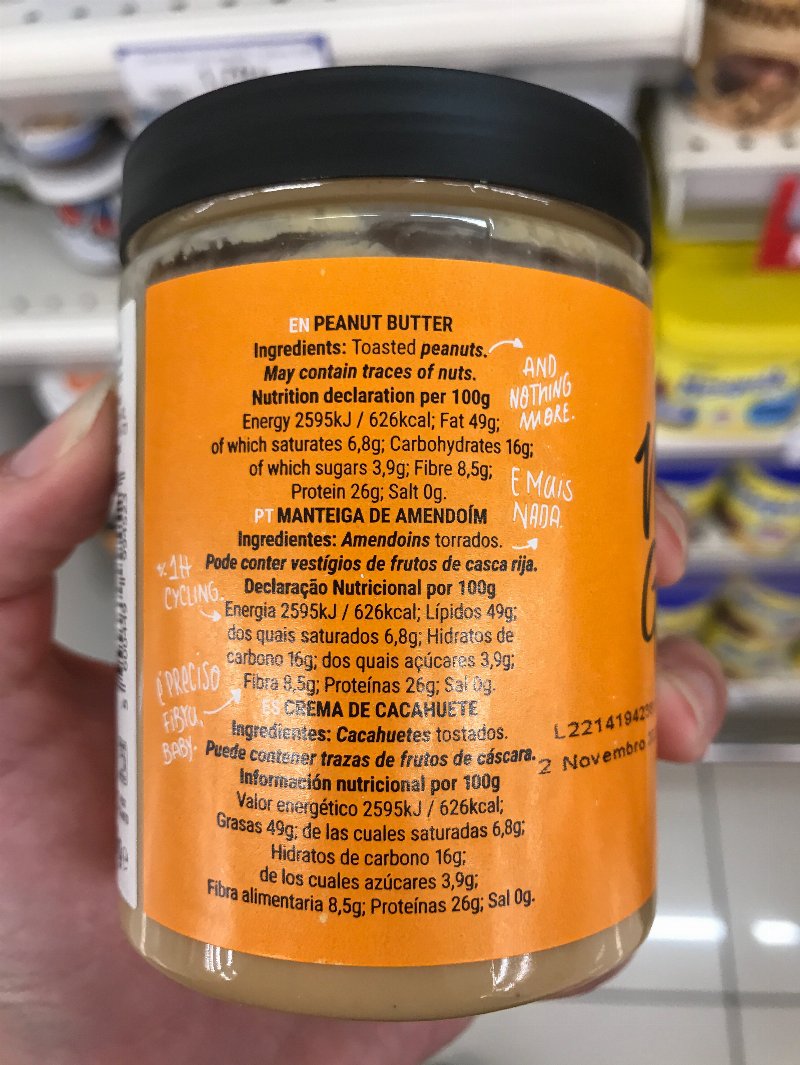 Foto da lista de ingredientes