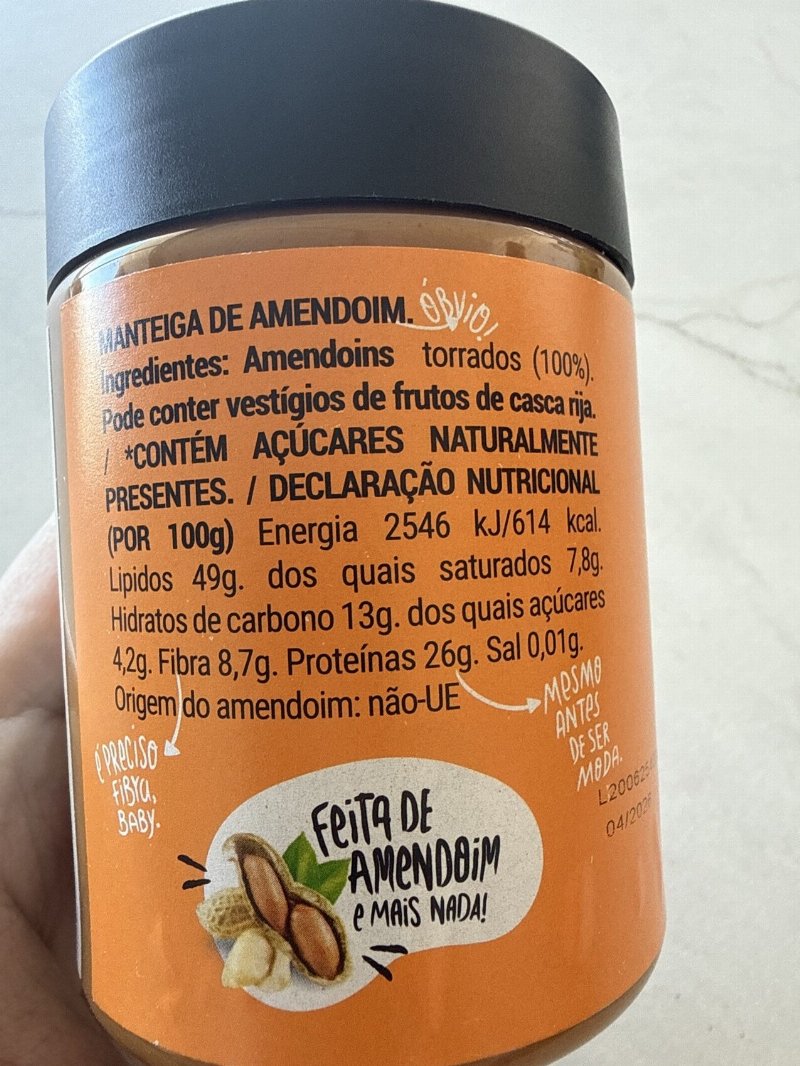 Foto da tabela nutricional