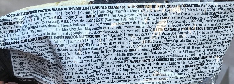 Foto da tabela nutricional