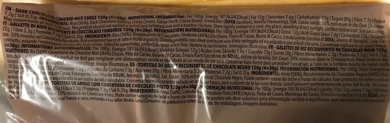 Foto da tabela nutricional