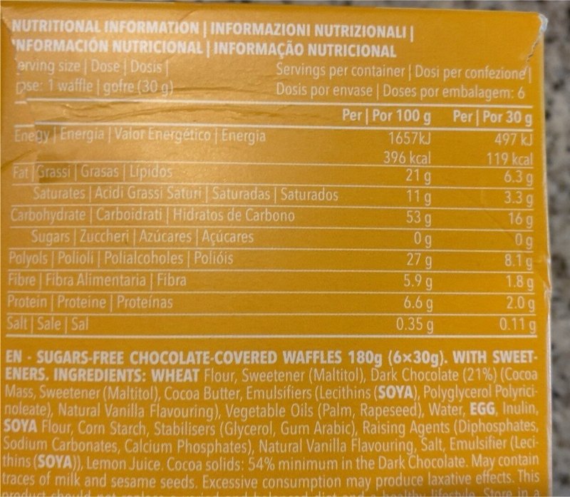 Foto da tabela nutricional