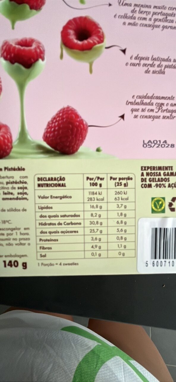 Foto da tabela nutricional