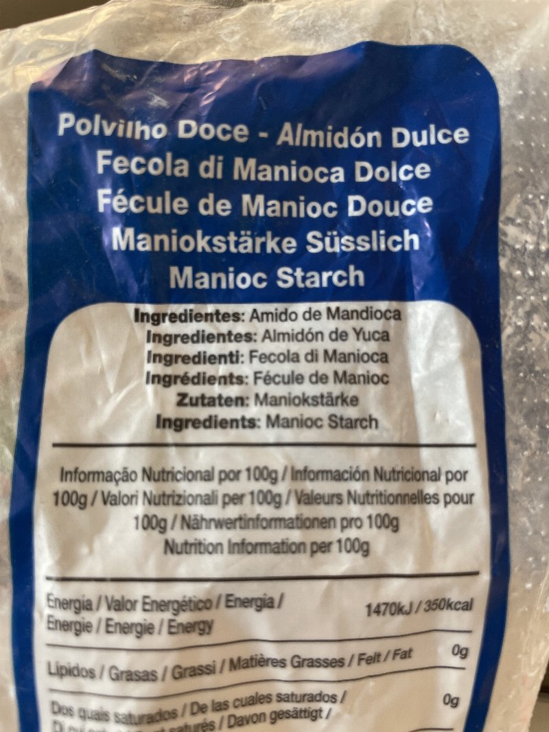 Foto da lista de ingredientes