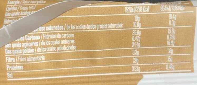 Foto da tabela nutricional