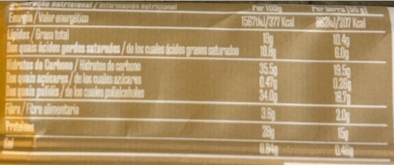 Foto da tabela nutricional