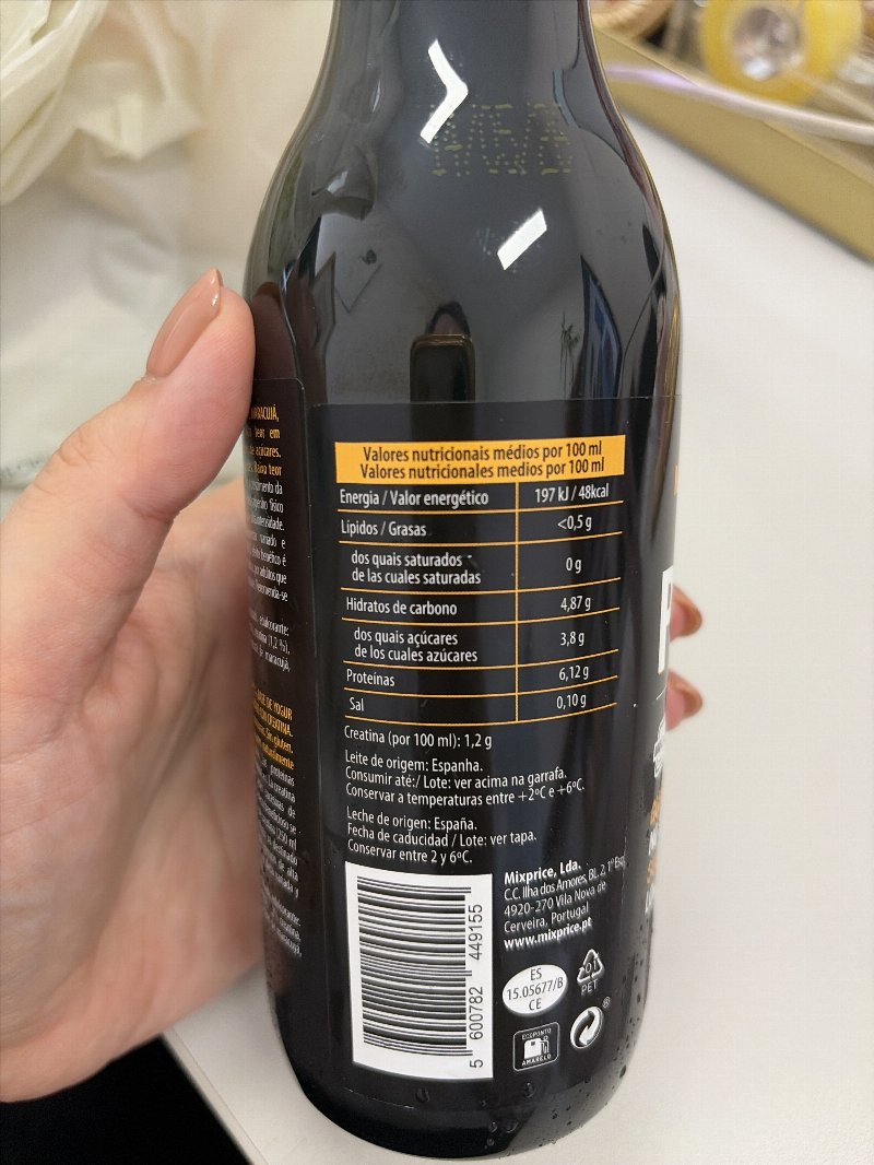 Foto da tabela nutricional