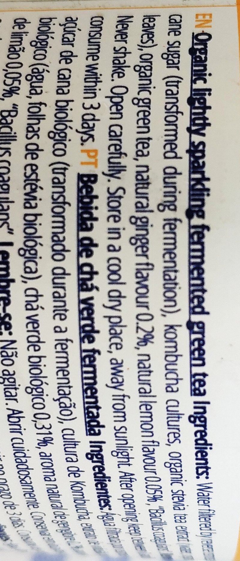 Foto da lista de ingredientes