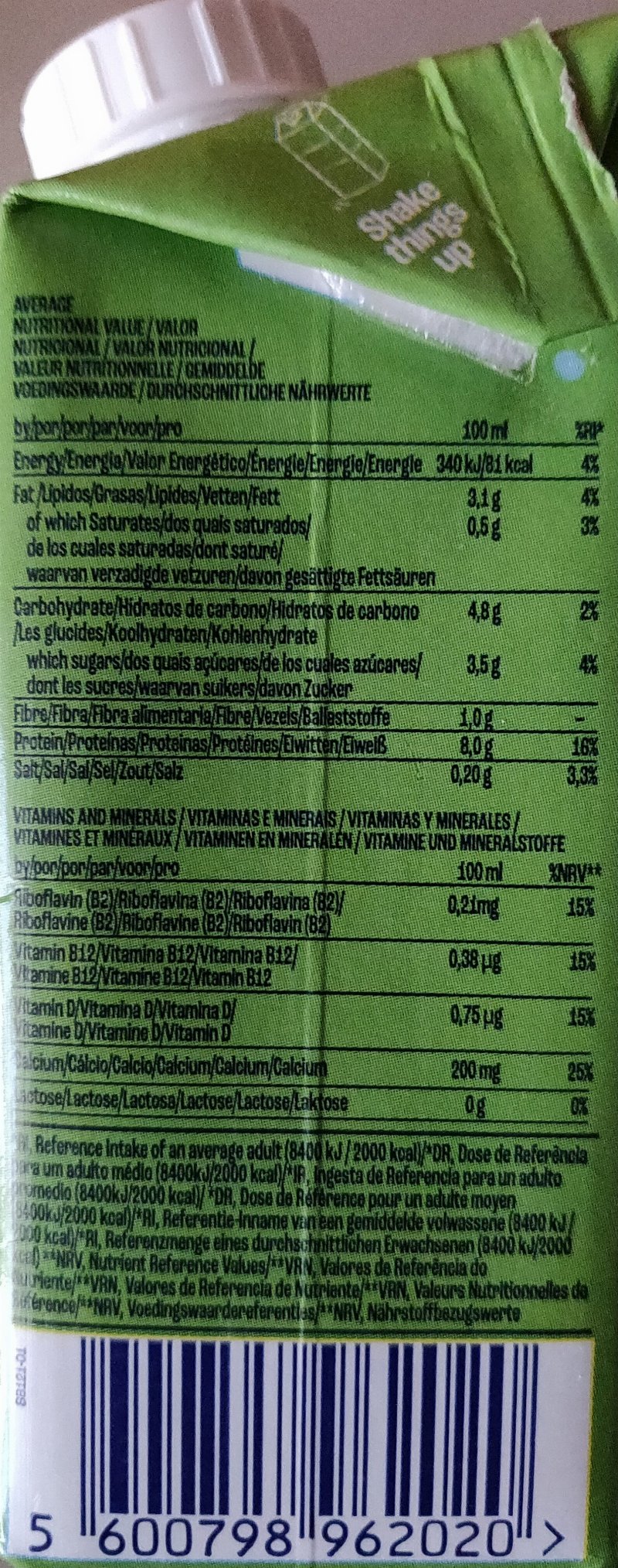Foto da lista de ingredientes