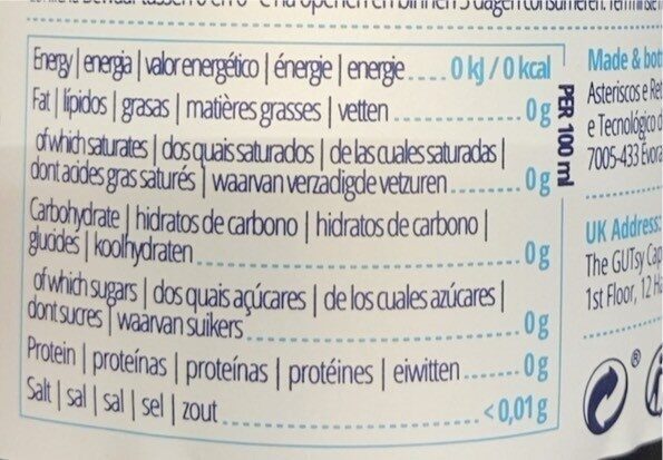 Foto da tabela nutricional
