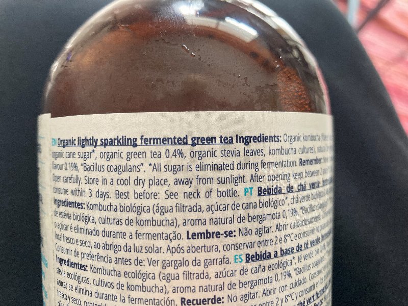 Foto da lista de ingredientes