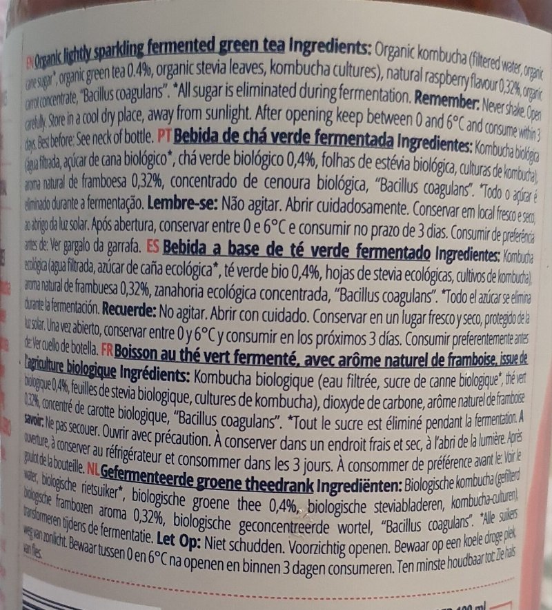 Foto da lista de ingredientes