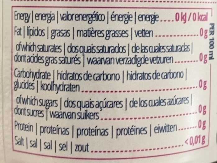 Foto da tabela nutricional