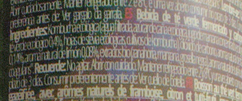 Foto da lista de ingredientes