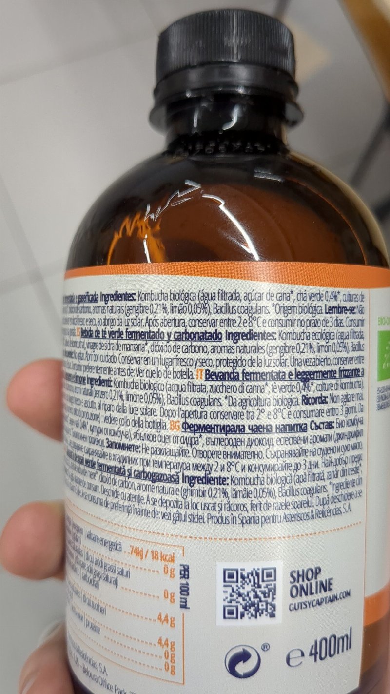 Foto da lista de ingredientes
