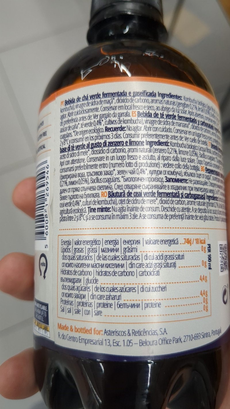 Foto da tabela nutricional