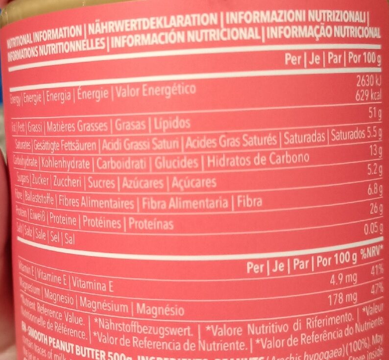 Foto da tabela nutricional