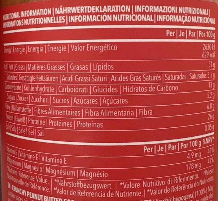 Foto da tabela nutricional