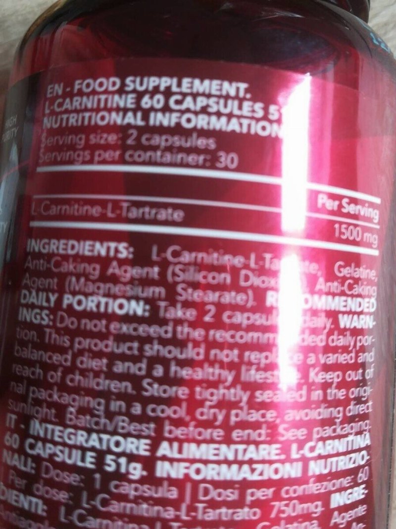 Foto da tabela nutricional