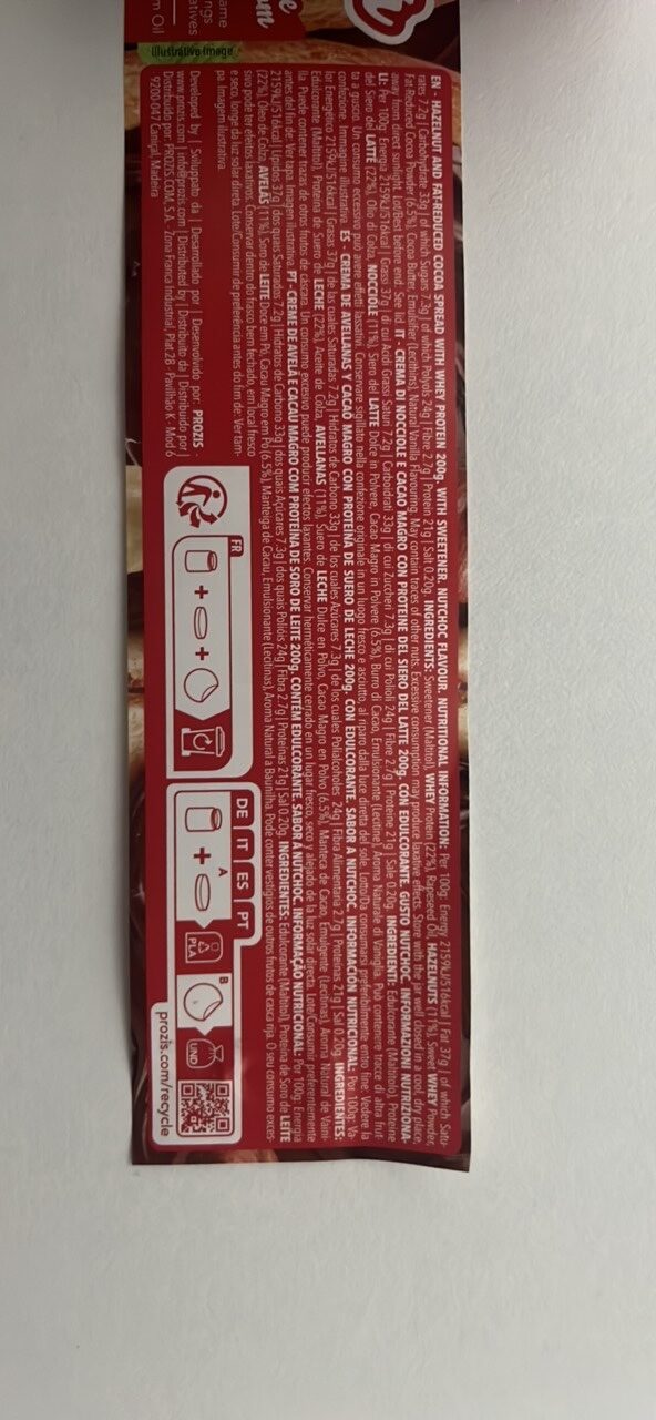 Foto da tabela nutricional